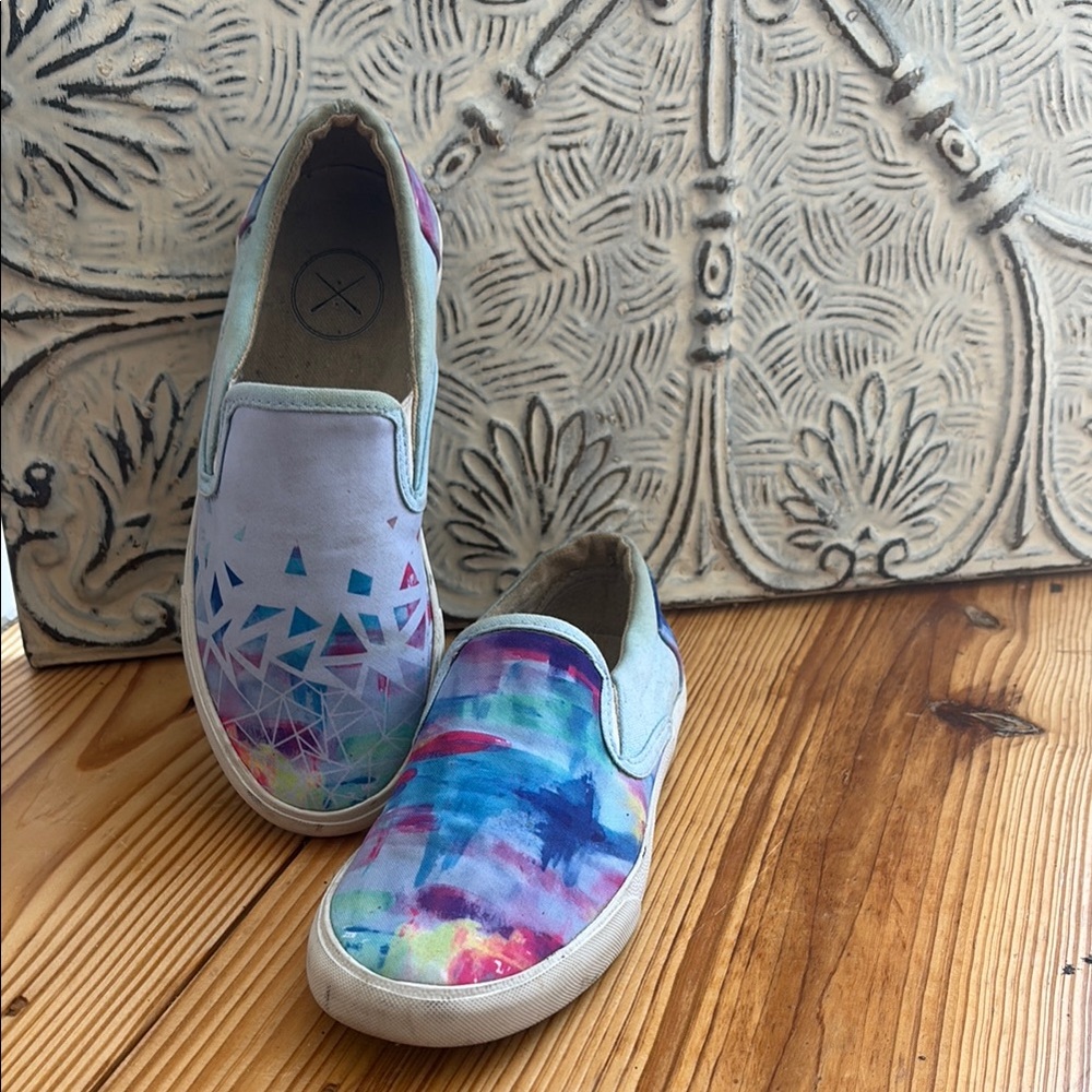 Colorful Watercolor Slip-On inkkas Sneakers